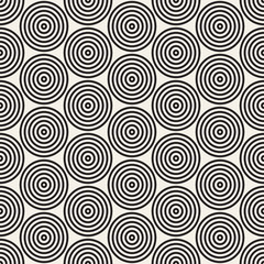 Vector seamless geometric pattern. Modern repeating lines background. Concentric circles abstract design.