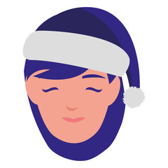 beautiful woman head with winter hat