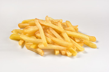 French fries isolated on white background