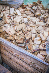 Blocks of fire wood prepared for winter
