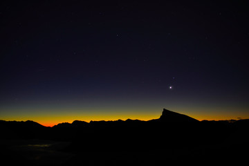 Österreich, Berge, Sonnenaufgang, frühmorgens, Sterne