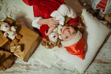 Christmas little girl. Child. CHildhood. Kids. Kid. Hat. 