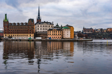 Fototapeta na wymiar Stockholm Riddarholm Justizpalast und Birger Jarl Turm