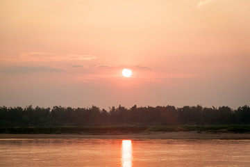 sunset on the river