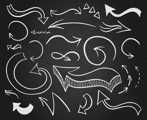 Vector arrows hand drawn set