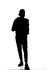 silhouette of man in suit and tie