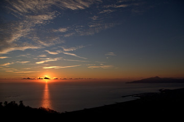 sunset over the sea,italy,Portofino,horizon,cloud,light,panorama,seascape,view,evening,coastline,orange