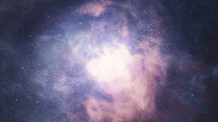 Space background, flight in space among the billions of stars nebulae and galaxies 3d illustration