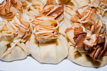 pancakes with red caviar