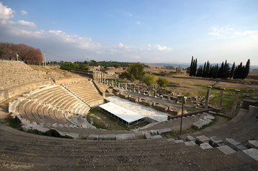 BERGAMA, TURKEY - OCTOBER 23, 2016 : The ancient healing center of Roman empire - Asklepion