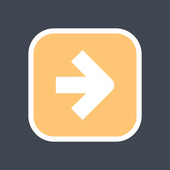 Arrow sign in a square icon. Web button is created in flat style. The design graphic element is saved as a vector illustration in the EPS file format.