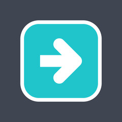 Arrow sign in a square icon. Web button is created in flat style. The design graphic element is saved as a vector illustration in the EPS file format.