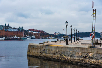 Fototapeta na wymiar Stockholm Promenade Riddarholm