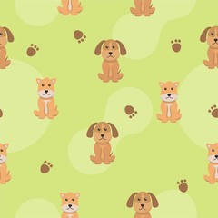 Cute dog seamless pattern 
