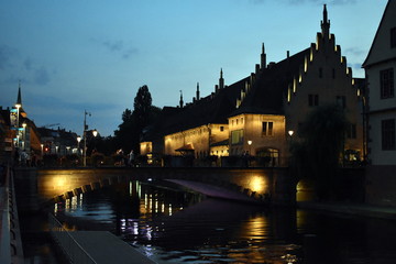 bridge of strasbourg at night