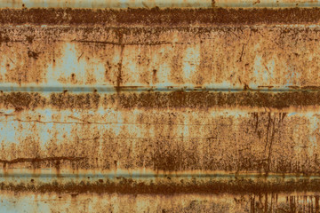 rusty scratches on blue painted steel - texture