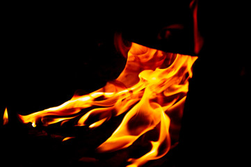 Flame of fire on a black background