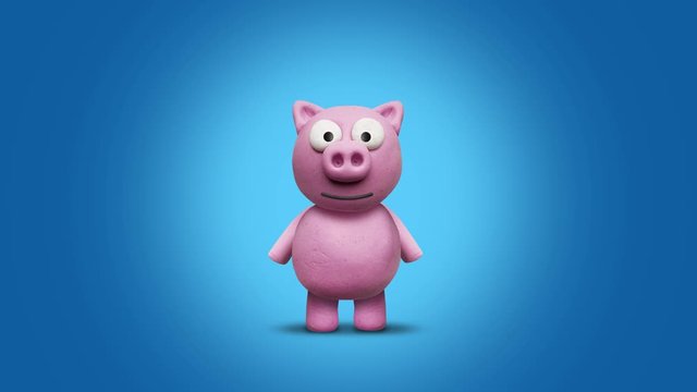Schwein laufend – Animation aus Knete