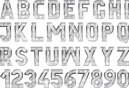 textured font with geometric shapes