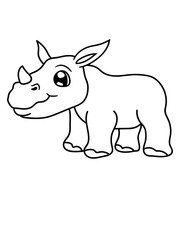 Obraz na płótnie Canvas kind baby klein junges süß niedlich rhino retten überleben aussterben bedroht dickhäuter nashorn horn einhorn comic cartoon clipart logo design