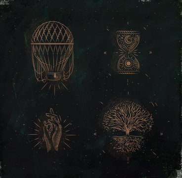 Magic and mystic signs tree of life green