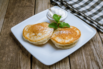 Pancakes with sour cream