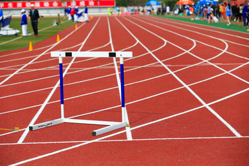 Fototapeta premium Hurdle rack, in the track and field