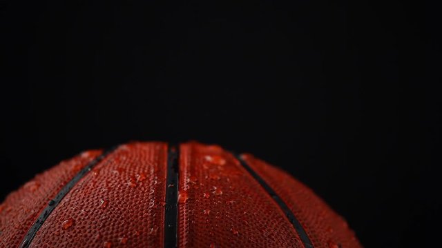 basketball ball water drops dark background nobody hd footage 