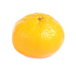 Tasty ripe tangerine on white background. Citrus fruit