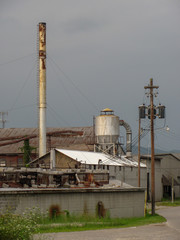 factory with industrial chimney