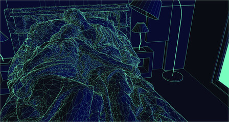 man & woman lovers sleeping in a bed hugging each other because they are in love