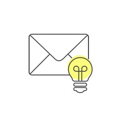 Письмо сообщение с идеей, подсказкой. Векторный значок, белый фон.