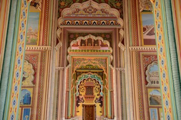 Patrika Gate, Jawahar Circle Gardens, the ninth gate of Jaipur in the "Pink City" of Jaipur.
