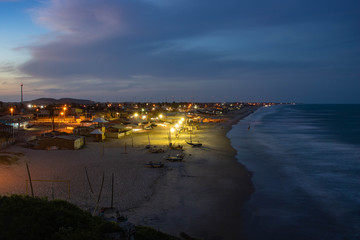 view of city at sunset