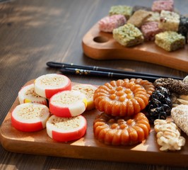 한국의 음식 모듬한과, 약과, 사탕,유과, 강정 