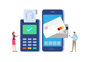 Online payment with mobile banking application and Paid via credit card.