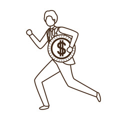 businessman with dollar sign avatar character