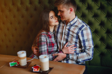 couple in a cafe