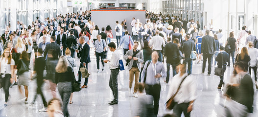 Anonymous Crowd of business people at a trade fair