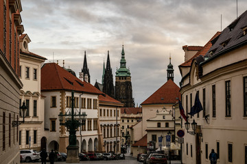 Stadtansicht mit Veitsdom im Hintergrund Prag in Tschechien