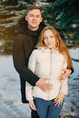 Fototapeta premium couple in winter