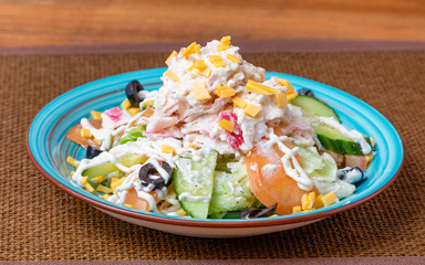 Fresh vegetable salad for breakfast, lunch