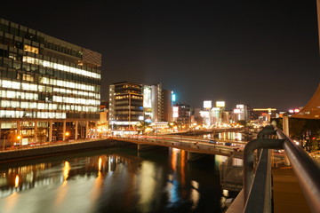 福岡市　天神中洲エリア　夜景風景