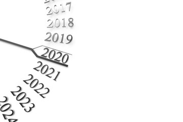 3d rendering of happy new year of 2020