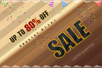sale up to 80% special offer tea coffe tone vector illustration eps10