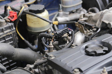 Fototapeta na wymiar Car's engine detail
