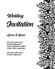 vintage flower vector invitation card template