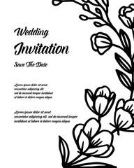 decorative greeting card or invitation flower design vector art