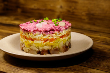 Traditional russian salad 