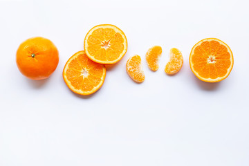 Fresh orange citrus fruits  on white.